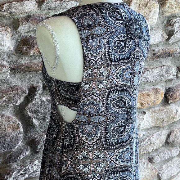 American Eagle Outfitters AEO Soft & Sexy, Dress, Cut-outs, Black Pink Paisley S - Picture 10 of 12